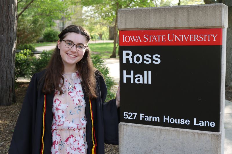 Siddhant Grover in front of Ross Hall